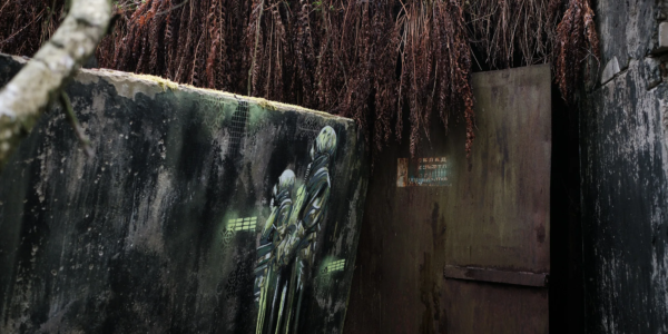 Entrance of a Soviet army service bunker in East Germany