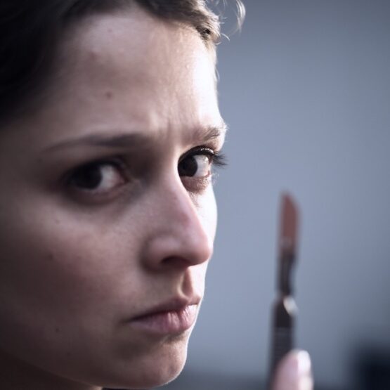 closeup portrait of an actress Sara Alles